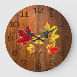 apelbladeren in houtwaren Grote klok