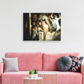 Apen als Rechters van de Kunst Canvas Afdruk (Insitu (Woonkamer))