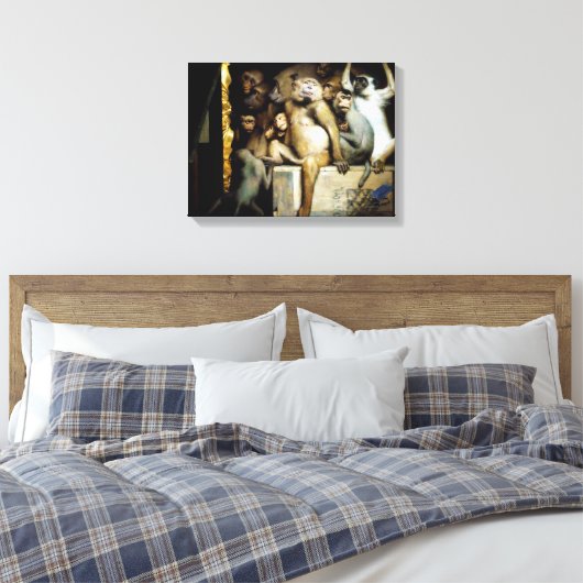 Apen als Rechters van de Kunst Canvas Afdruk (Insitu (Slaapkamer))