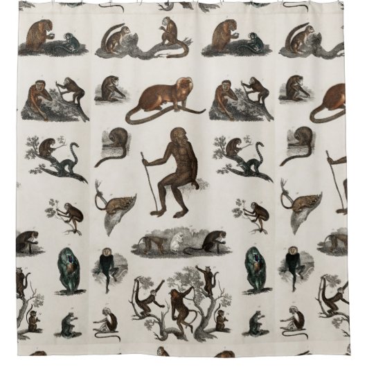  apen Apes Gorilla Kinder Gifts Douchegordijn (Voorkant)