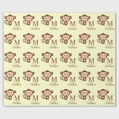 Apen Baby Borrel Cadeaupapier (Vlak)