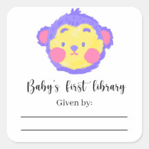 Apen - Baby Shower boekplaat, boeken voor baby