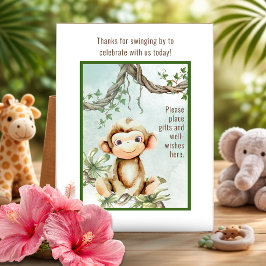 Apen Baby Shower Cadeautafel Reclamebord Met Voetstuk