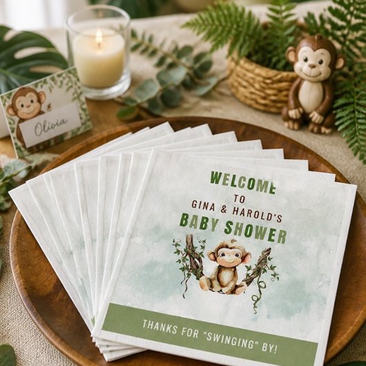 Apen Baby Shower Papieren Servetten