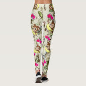 Apen Bananen Roze Harten Bloemen Leggings (Achterkant)