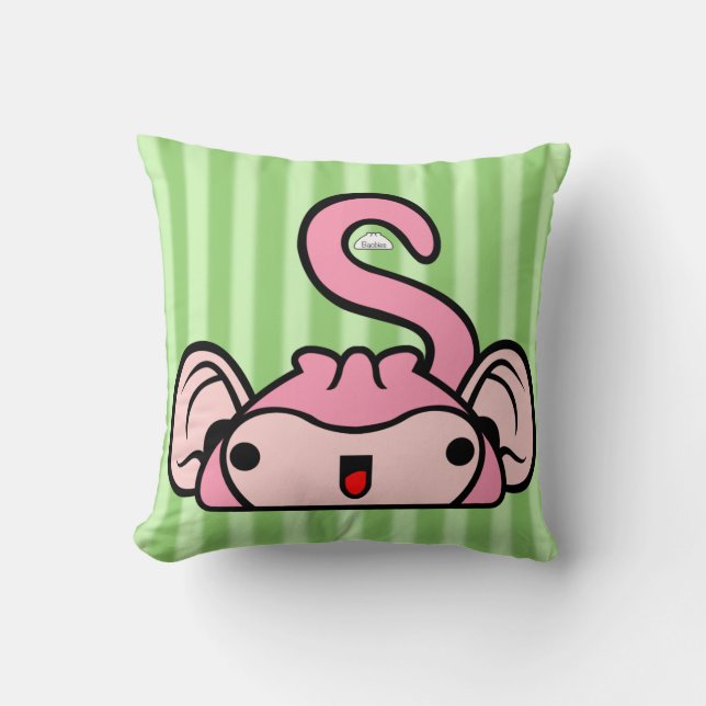 Apen Bao Worp Kussen - Gestreepte - 40x40cm (Voorkant)