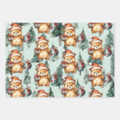 Apen Beren en eekhoorns voor Kerstmis Inpakpapier Vel (Voorkant 3)