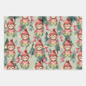 Apen Beren en eekhoorns voor Kerstmis Inpakpapier Vel (Voorkant)