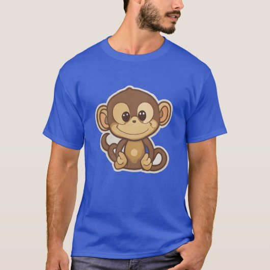 Apen cartoon dier retro t-shirt (Voorkant)