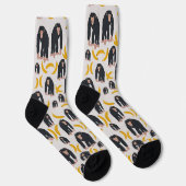 Apen Chimpansee & Banaan Patroon Sokken (Rechts)