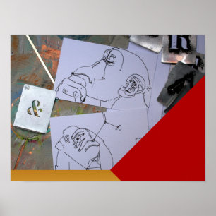 Apen denken na over de resoluties P Poster