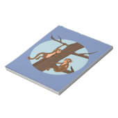 apen die de boomblocnote beklimmen notitieblok (Linkerzijde)