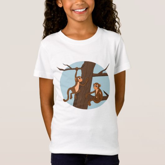 apen die de cartoon T-Shirt klimmen (Voorkant)