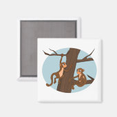 apen die de cartoon van de boom beklimmen magneet (Voorkant / Achterkant)