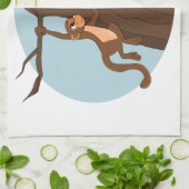 apen die de cartoon van de boom beklimmen theedoek (Gevouwen)