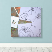 apen die denken aan de resoluties van het nieuwjaa canvas afdruk (Insitu (Houten vloer))