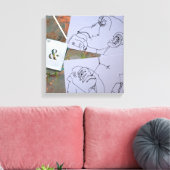 apen die denken aan de resoluties van het nieuwjaa canvas afdruk (Insitu (Woonkamer))