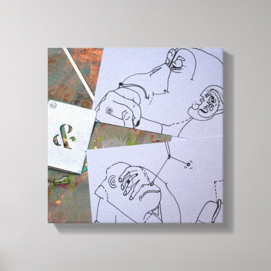 apen die denken aan de resoluties van het nieuwjaa canvas afdruk (Voorkant)