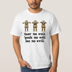 Apen die geen kwaad horen t-shirt