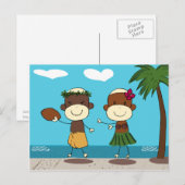 apen die in het Briefkaart Hawaï met vakantie zijn (Voorkant / Achterkant)