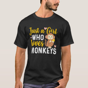 Apen Een meisje houdt Aap Oerwoud Dierenkleding T-shirt