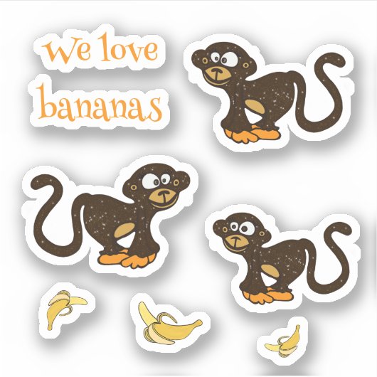 Apen en bananen sticker (Voorkant)