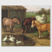  apen en eenden landbouwhuisdieren cadeaupapier (Vlak)