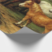  apen en eenden landbouwhuisdieren cadeaupapier (Hoek)