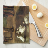  apen en eenden landbouwhuisdieren theedoek (Quarter Fold)