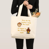 Apen en kippen grote tote bag (Voorkant (product))