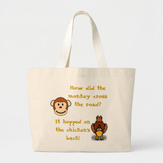 Apen en kippen grote tote bag