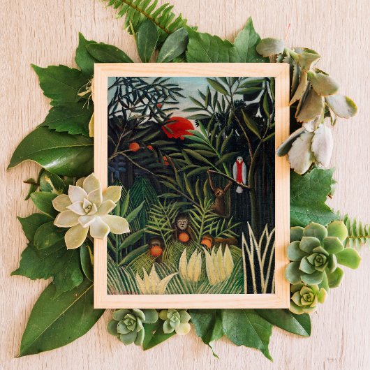 apen en papegaai in het Maagdenbos Poster