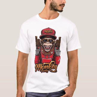 Apen Funky T-shirt - Coole Hip Hop Apen Grafiek