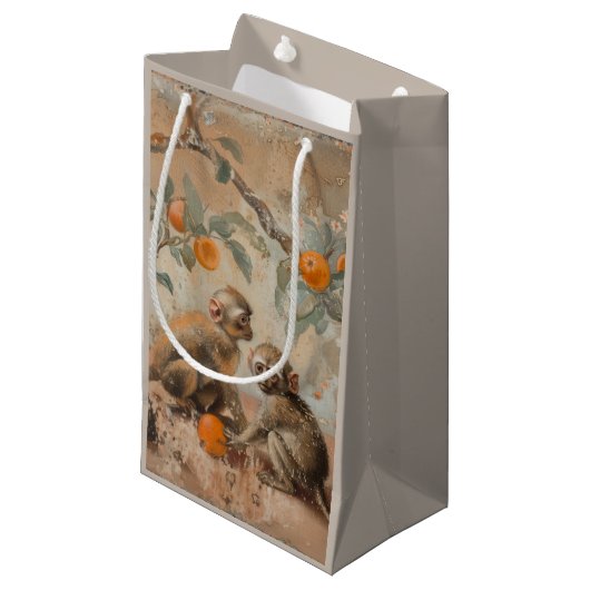 Apen - Geschenkzak Klein Cadeauzakje (Voorkant Gekanteld)