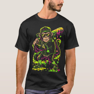 Apen Grappige Dieren Honkbal Drip Jeugd Jongens T-shirt