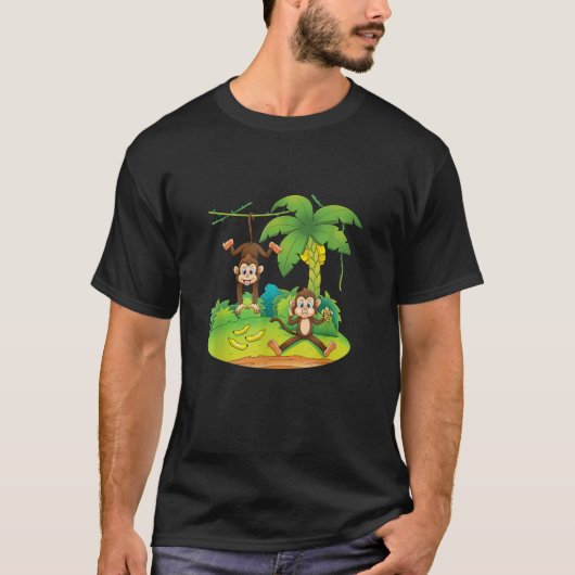 APEN IN BOMEN Oerwoud Dieren Leuk verjaardagscadea T-shirt (Voorkant)