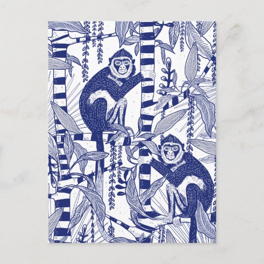 Apen in de jungle briefkaart (Voorkant)