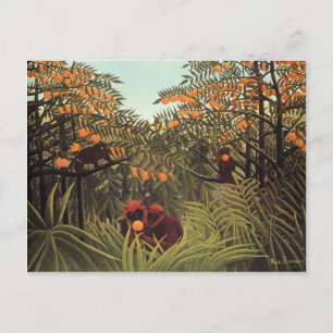 Apen in de Oranje Grove door Henri Rousseau Briefkaart