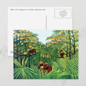 "Apen in de Oranje Grove" van Henri Rousseau Briefkaart (Voorkant / Achterkant)