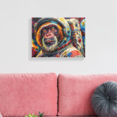 APEN IN DE RUIMTE 9 CANVAS AFDRUK (Insitu (Woonkamer))