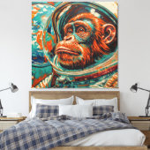 APEN IN DE RUIMTE CANVAS AFDRUK (Insitu (Slaapkamer))