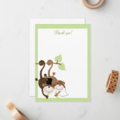 Apen in een boom 5x7 Flat Dank u opmerking Notitiekaartje (Voorkant / Achterkant in situ)