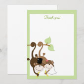 Apen in een boom 5x7 Flat Dank u opmerking Notitiekaartje (Voorkant / Achterkant)