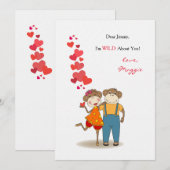 apen in Love Valentijnsdag Card Feestdagenkaart (Voorkant / Achterkant)