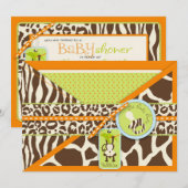 Apen Jungle Safari Baby Shower Kaart (Voorkant / Achterkant)