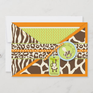 Apen Jungle Safari Baby Shower Kaart