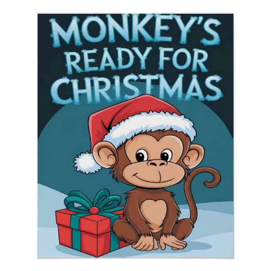 Apen Kerstmis Perfect Poster (Voorkant)