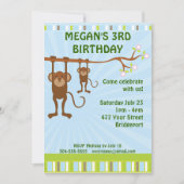 apen Kinderen Birthday Party Kaart (Voorkant)