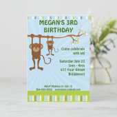 apen Kinderen Birthday Party Kaart (Staand voorkant)