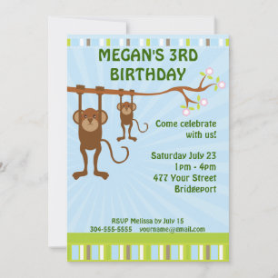 apen Kinderen Birthday Party Kaart